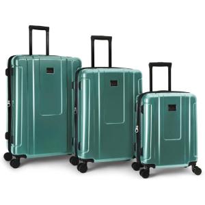 Quiksilver Malibu Suitcases PC Hardside Expandable Luggage with Spinner Wheels, Large 3-Piece Set (20/26/30) (Parchment)(Seafoam)