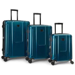Quiksilver Malibu Suitcases PC Hardside Expandable Luggage with Spinner Wheels, Large 3-Piece Set (20/26/30) (Parchment)(Whale Blue)