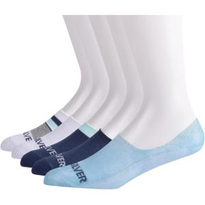Quiksilver Men’s 5-Pack Floral No Show Socks, Light Gray Heather, 10/13