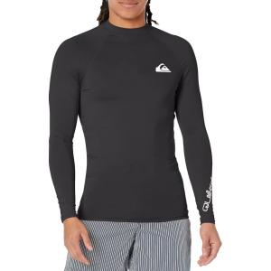 Quiksilver Men’s All Time Long Sleeve UPF 50 Rashguard(Black Left Chest)