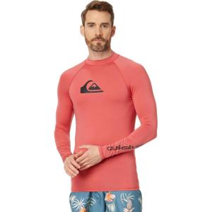 Quiksilver Men’s All Time Long Sleeve UPF 50 Rashguard(Mineral Red)
