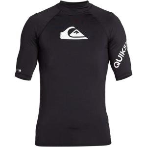 Quiksilver Mens All Time Short Sleeve Rashguard UPF 50 Sun Protection Surf Shirt(Black)