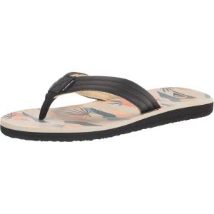 Quiksilver Men’s Carver Print Sandal Flip-Flop(Black/White/Blue)