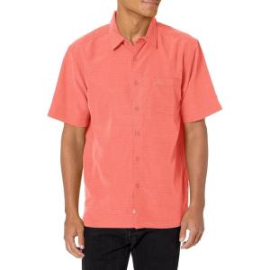 Quiksilver Men’s Centinela 4 Button Up Comfort Fit Pocket Shirt(Peached Pink Centinella 233)