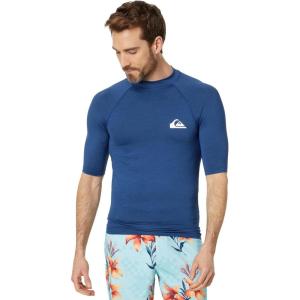 Quiksilver Mens Everyday Upf50 Short Sleeve Rashguard(Monaco Blue Heather)