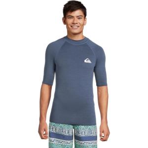 Quiksilver Mens Everyday Upf50 Short Sleeve Rashguard(Navy Heather)
