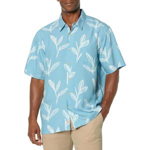 Quiksilver Men’s Kings Cliff Button Up Woven Shirt(Dusk Blue Ginger Stalks 233)