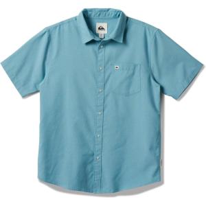 Quiksilver Mens Quiksilver Men’s Shoreline Classic Button Up Woven Top(Aqua Blue)