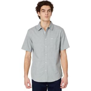 Quiksilver Mens Quiksilver Men’s Shoreline Classic Button Up Woven Top(White Marble Heather 241)