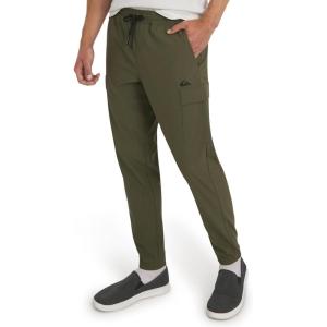 Quiksilver Men’s Regular Fit Active Performance Midweight Cargo Woven Jogger Pants (S-XL)(Olive Branch)