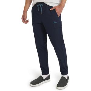 Quiksilver Mens Regular Fit Active Performance Midweight Cargo Woven Jogger Pants(Dress Blue)