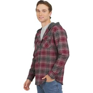 Quiksilver Men’s Regular Fit Cozy Soft Button Down Hooded Flannel Shirt (S-XL)(Anthracite)