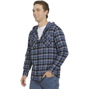 Quiksilver Men’s Regular Fit Cozy Soft Button Down Hooded Flannel Shirt (S-XL)(Total Eclipse)