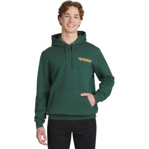 Quiksilver Men’s Regular Fit Super Soft Fleece Midweight Pullover Hooded Sweatshirt(Green Topiary)