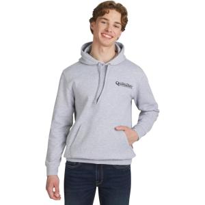 Quiksilver Men’s Regular Fit Super Soft Fleece Midweight Pullover Hooded Sweatshirt(Heather Grey)