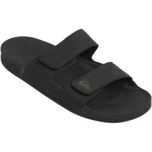 Quiksilver Men’s Rivi Leather Double Adjust Sandals, charcoal, 10 Men