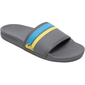 Quiksilver Men’s Rivi Slide Sandal With Hydrobound Comfort(Grey Grey Blue Yellow Xsby)