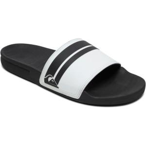 Quiksilver Men’s Rivi Slide Sandal With Hydrobound Comfort(White Black White)