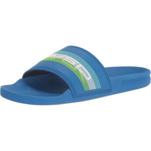 Quiksilver Men’s Rivi Wordmark Slide Sandals(Blue 4)