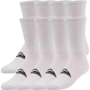 Quiksilver Mens Socks 8 Pairs Crew Socks for Men Premium Athletic Shoe Size 8-12(White.)
