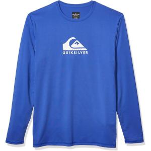 Quiksilver Men’s Solid Streak Long Sleeve UPF 50 Rashguard(Dazzling Blue)
