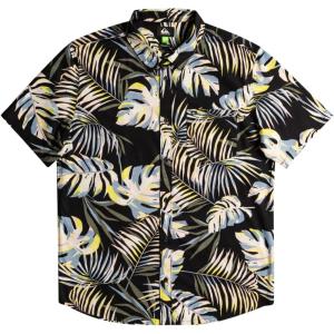 Quiksilver Mens Strange Daze Button Up Woven Shirt(Black (Wild Time))