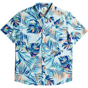 Quiksilver Mens Strange Daze Button Up Woven Shirt(Iced Aqua (Wild Time))