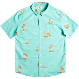 Quiksilver Mens Strange Daze Button Up Woven Shirt(Island Time Stretch/Captains Blue)