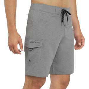 Quiksilver Men’s Swimwear Regular Fit Fixed Waist UPF 50 Quick Dry 20 Inch Board Shorts(Light Grey Heather)