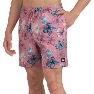 Quiksilver Men’s Swimwear Regular Fit Stretchable Comfort Liner Swim Trunks (S-XXL)(Floral Design – Dusty Rose)