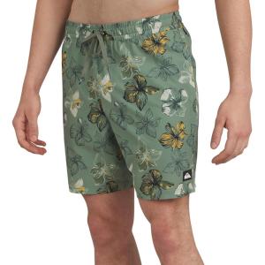Quiksilver Men’s Swimwear Regular Fit Stretchable Comfort Liner Swim Trunks (S-XXL)(Floral Design – Sage)