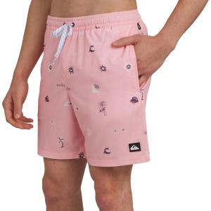 Quiksilver Men’s Swimwear Regular Fit Stretchable Comfort Liner Swim Trunks (S-XXL)(Graphic Design – Orchid Pink)
