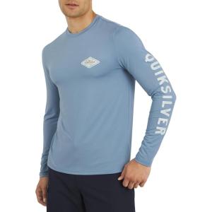 Quiksilver Men’s Swimwear Regular Fit UPF 50 Long Sleeve Sun Tee Rash Guard Shirt (S-XXL)(Blue Shadow)