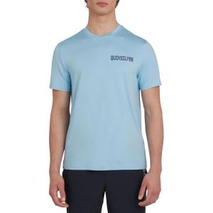 Quiksilver Mens Swimwear Regular Fit UPF 50 Short Sleeve Sun Tee(Light Blue)