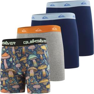 Quiksilver Mens Underwear 4 Pack Boxers for Men Supersoft Brushed Polyester Mens Boxer Briefs(Assortment 3)