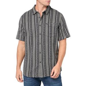 Quiksilver Men’s Vibrations Classic Button Up Woven Top(Tarmac Dobby Jacquard Ss 241)