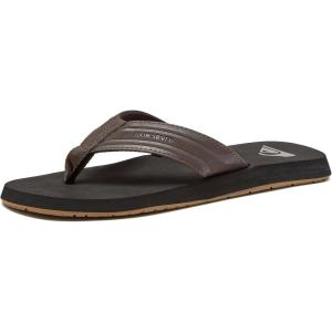 Quiksilver Monkey Wrench Flip Flops for Men, Arch Support Athletic Mens Sandals, Size 6 to 15 Thong Mens Slides(Brown/Black/Brown)