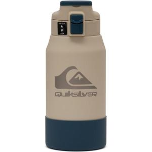 Quiksilver Redondo 26oz Double Wall Stainless Steel Water Bottle, Reusable Sports Bottle with Leak-Proof Lid, Non-Slip Rubber Base, Carrier Handle, insulated Tumblers, 24H Hot & Cold Beverage(Fog & Orion Blue)