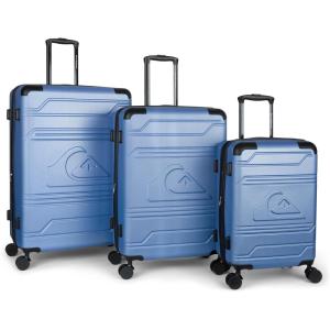 Quiksilver Rincon Suitcases Hardside Luggage with Spinner Wheels, Large 3-Piece Set (20/26/30) (Black)(Ocean Blue)