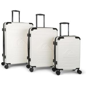 Quiksilver Rincon Suitcases Hardside Luggage with Spinner Wheels, Large 3-Piece Set (20/26/30) (Black)(White)