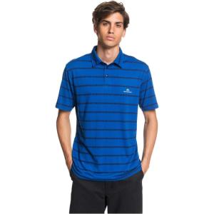 Quiksilver Waterman Men’s Free CAST Polo Knit, Classic Blue Reelback Striper, L