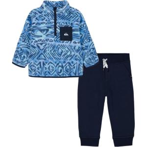 Quiksilver boys 2pc Winter Fleece Half Zip Fleece Pant Set(Navy Blazer)