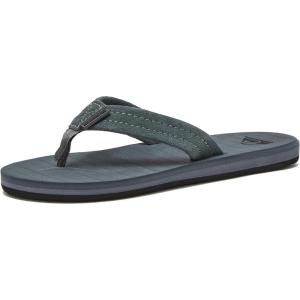 Quiksilver boys Carver Suede Fixed Strap Kids Flip Flop Youth Sandal(Grey/Grey/Black)