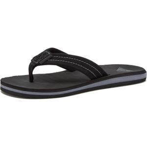 Quiksilver boys Carver Suede Fixed Strap Kids Flip Flop Youth Sandal(Solid Black)