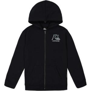 Quiksilver boys Full-zip Fleece Hoodie Sweatshirt With Front Pouch Pocket(Black Graphic)