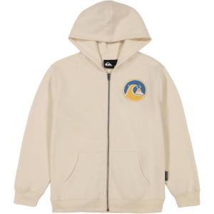 Quiksilver boys Full-zip Fleece Hoodie Sweatshirt With Front Pouch Pocket(Fog Action)