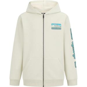 Quiksilver boys Full-zip Fleece Hoodie Sweatshirt With Front Pouch Pocket(Silver Birch Step)