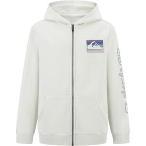 Quiksilver boys Full-zip Fleece Hoodie Sweatshirt With Front Pouch Pocket(Silver Birch Sun)