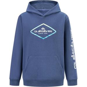 Quiksilver boys Pullover Hoodie Sweatshirt, Soft & Comfortable Fleece, Front Pocket(Navy Retro)