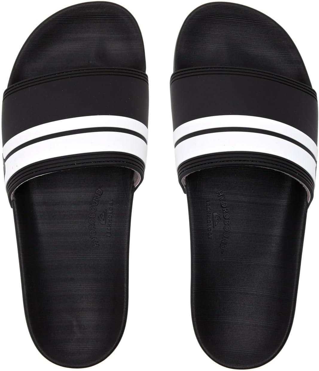 imageQuiksilver Mens Rivi Slide Sandal Open Toe Black Black Black White Xkkw 6